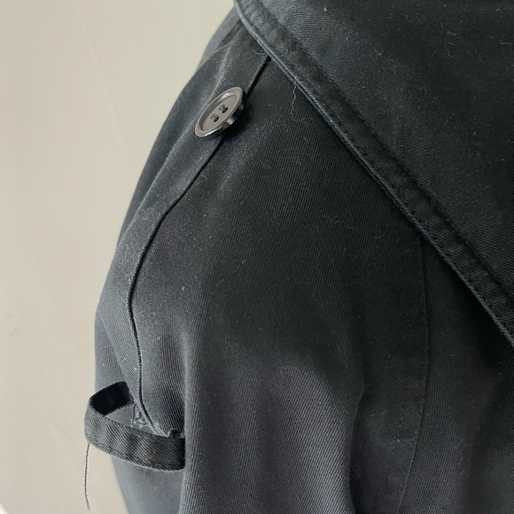 Vintage Tip Top Black Lined Trench Coat Size 36 - Picture 9 of 16